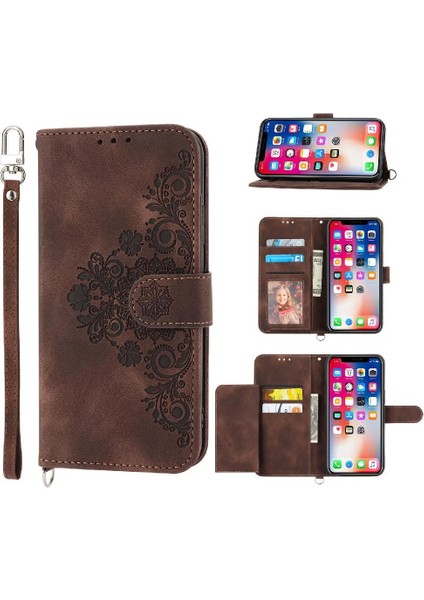 iPhone X/xs Çiçek 5 Kart Yuvası Tutucu Standı Kadın Erkek Gül Manyetik Cüzdan Kapaklı Koruyucu Telefon Kılıfı (Yurt Dışından) fiyatları