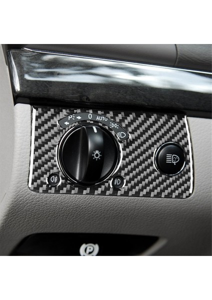 Mercedes Benz E-Class W211 2003-2009 Far Anahtarı Düğmesi Kapağı Döşeme Iç Aksesuarlar Için Karbon Fiber, A (Yurt Dışından) indirimleri
