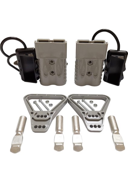 2 Adet 350A 2AWG Akü Güç Bağlantı Kablosu Hızlı Bağlantı Kesme Kiti Anderson Konnektörü Atv Vinç Gri (Yurt Dışından)