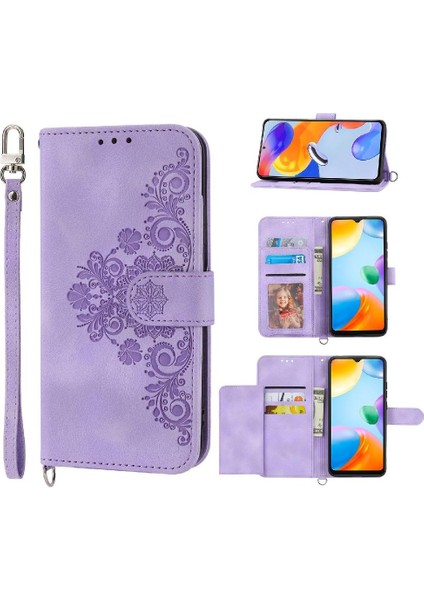Xiaomi Redmi Note 11S Çiçek 5 Kart Yuvası Tutucu Standı Kadın Erkek Gül Manyetik Cüzdan Kapaklı Koruyucu Telefon Kılıfı (Yurt Dışından)
