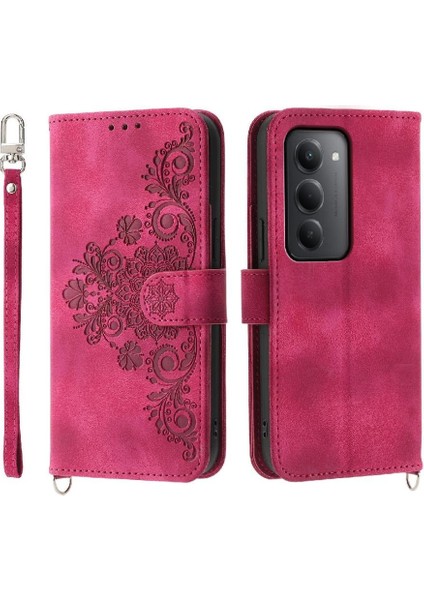 Xiaomi Redmi 15 Çiçek 5 Kart Yuvası Tutucu Standı Kadın Erkek Gül Manyetik Cüzdan Kapaklı Koruyucu Telefon Kılıfı (Yurt Dışından)
