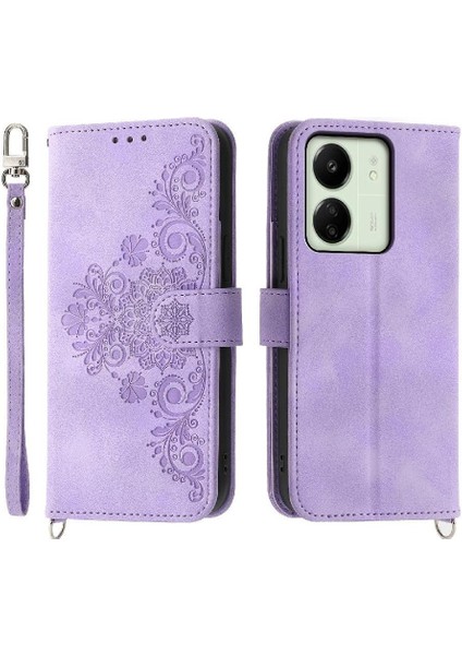 Xiaomi Redmi 13C Çiçek 5 Kart Yuvası Tutucu Standı Kadın Erkek Gül Manyetik Cüzdan Kapaklı Koruyucu Telefon Kılıfı (Yurt Dışından) modelleri