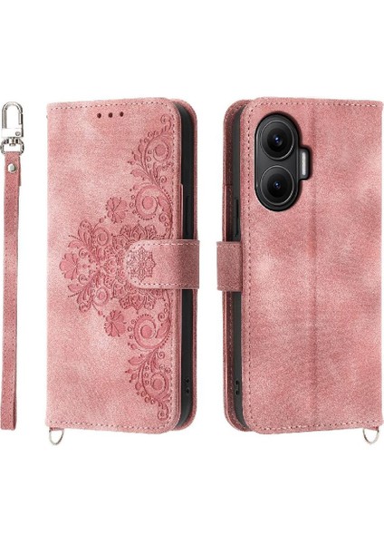 Xiaomi Poco F7 5g Çiçek 5 Kart Yuvası Tutucu Standı Kadın Erkek Gül Manyetik Cüzdan Kapaklı Koruyucu Telefon Kılıfı (Yurt Dışından)