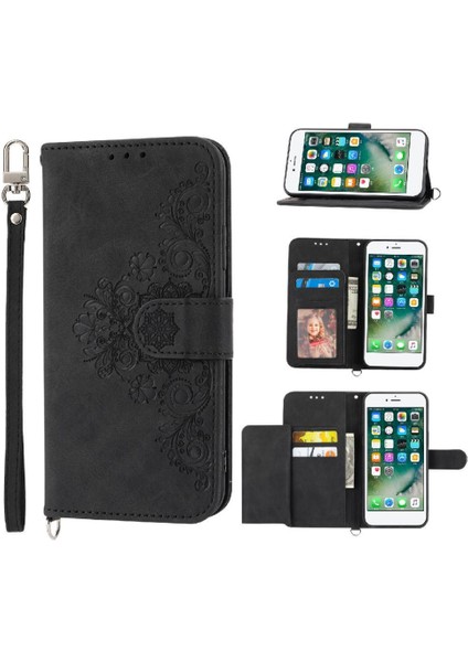 iPhone 7/8 Çiçek 5 Kart Yuvası Tutucu Standı Kadın Erkek Gül Manyetik Cüzdan Kapaklı Koruyucu Telefon Kılıfı (Yurt Dışından) modelleri