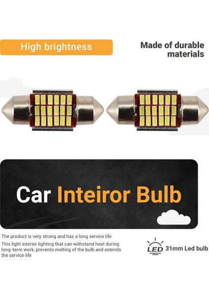 Adet C5W C10W 31MM 3014 18SMD Festoon LED Canbus Araç Iç Mekan Ampulü Plaka Lambası 12V (Yurt Dışından) fırsatları