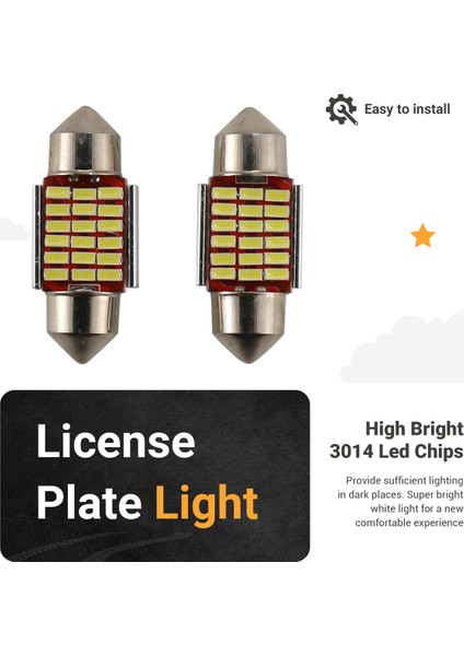 Adet C5W C10W 31MM 3014 18SMD Festoon LED Canbus Araç Iç Mekan Ampulü Plaka Lambası 12V (Yurt Dışından) indirimleri