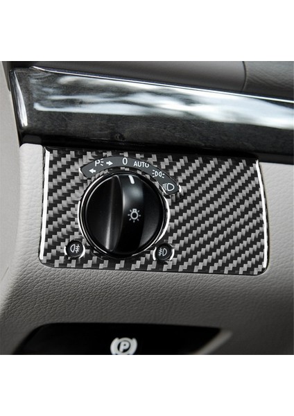 Mercedes Benz E-Class W211 2003-2009 Far Anahtarı Düğmesi Kapağı Döşeme Iç Aksesuarlar Için Karbon Fiber, B (Yurt Dışından) fırsatları