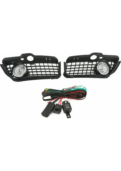 Çift Araba Ön Tampon LED Sis Lambası Izgara Kapağı Vw Golf Jetta Mk3 Cabrio 1993-1998 Beyaz Drl Sürüş LED Sis Lambası (Yurt Dışından)