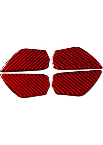 Abs Kırmızı Karbon Fiber Iç Kapı Kolu Kapağı Döşeme Dekor Çıkartması Honda Civic 10. Nesil 2016, 2017, 2018 ve 2019 (Yurt Dışından)