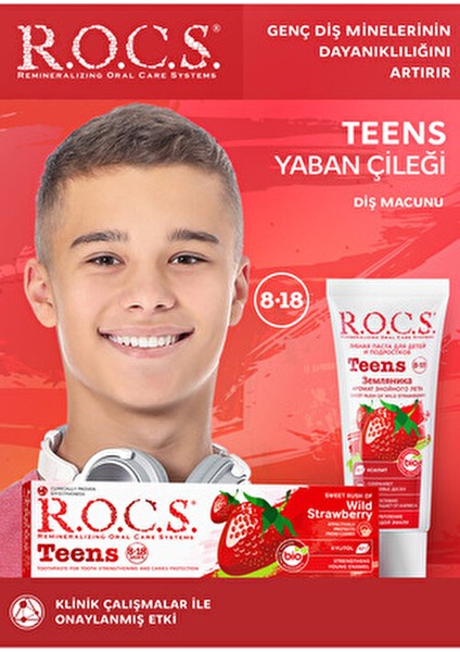 Teen Yaban Çileği Diş Macunu SLS İçermez 75 ml Çocuklar İçin Özel Formül fırsatları