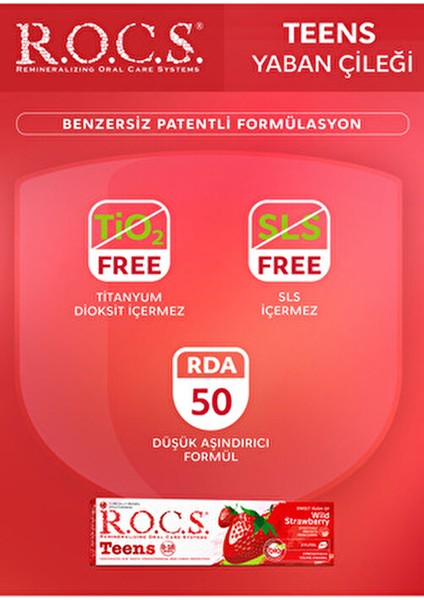 Teen Yaban Çileği Diş Macunu SLS İçermez 75 ml Çocuklar İçin Özel Formül