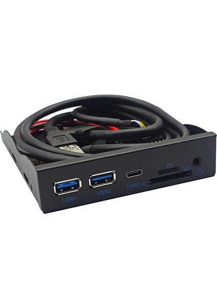 USB Ön Panel Hub 5gbps 2 x Usb3.0 + 1 x Type-C + Tf/sd + Hd Audıo 3,5 mm Kulaklık Jakı Masaüstü Için Mikrofon Adaptörü (Yurt Dışından)
