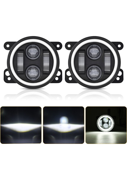 Inç Angel Eyes LED Sis Lambası Araç Ön Sis Lambası Yedek Otomatik Lamba Drl Sürüş Sis Lambası Offroad 4x4 Için (Yurt Dışından) fırsatları
