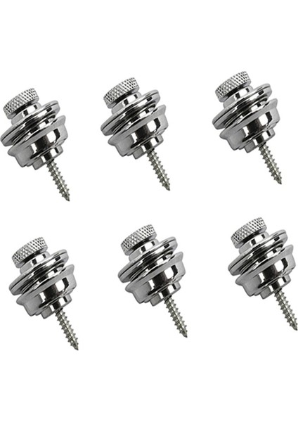 6 Adet Gitar Çivili Kuyruklu Çivili Elektro Gitar Kaymaz Büyük Gitar Aksesuarları Kilitli, Gümüş (Yurt Dışından)