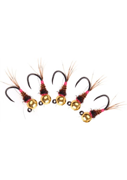5 Adet Tungsten Boncuk Başlı Jig Euro Nymph Sinek Balıkçılığı Yemleri Alabalık ve Alabalık Yem Seti Için Hızlı Batır (Yurt Dışından)