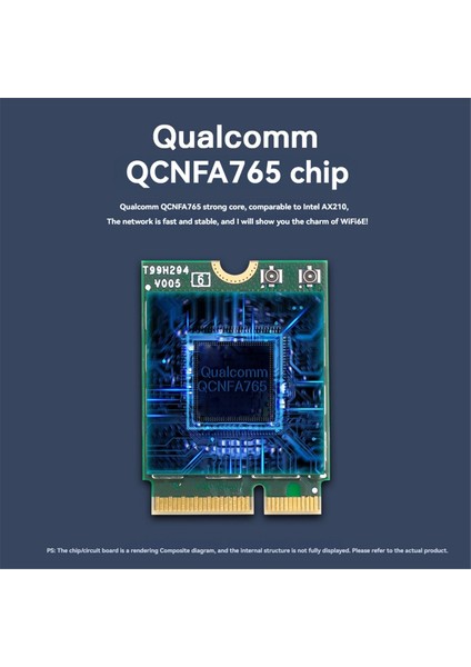 QCNFA765 Wıfı 6e Kablosuz Ağ Kartı 2.4g/5g/6g 5374MBPS Bluetooth 5.3 Wifi Kartı M.2 Ngff Modülü WIN10 WIN11 Için (Yurt Dışından)