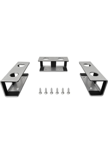 Masa Altı Dizüstü Bilgisayar Standı, Dizüstü Bilgisayar Için Metal Masa Altı Raf Tutucu, Çizilmez Silikonlu Klavye (Gümüş) (Yurt Dışından)