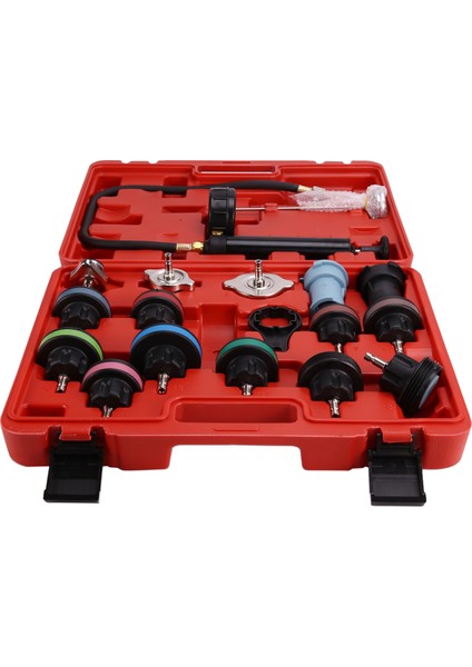 18 Parça Evrensel Radyatör Basınç Test Kiti, Soğutma Sistemi Için Soğutma Suyu Basınç Test Kiti ve Soğutma Suyu Vakum Dolum Kiti (Yurt Dışından) fiyatları