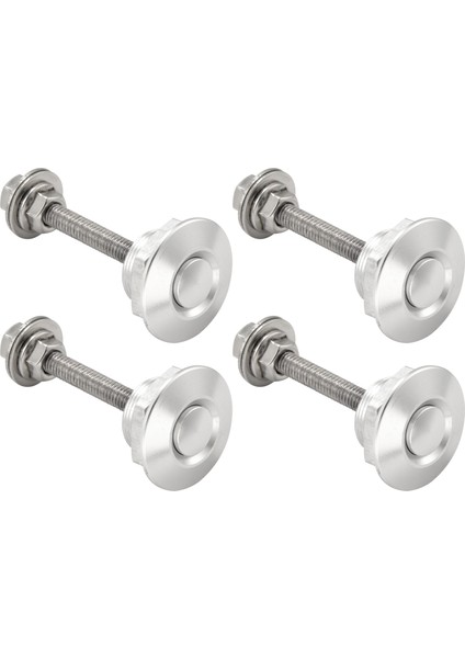 4x Hızlı Çıkarma Itmeli Kaput Mandalı Düğmesi Araba Pimli Kaput Kilidi Tampon Klipsi Mandalları Gümüş (Yurt Dışından)