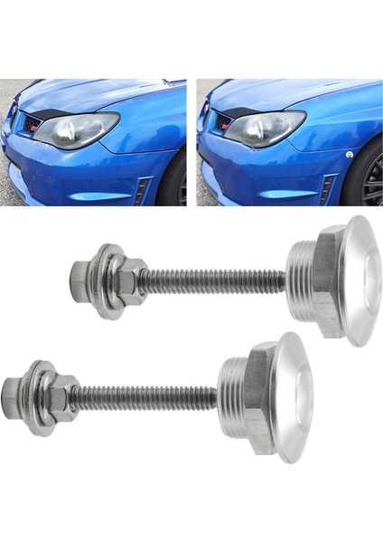 4x Hızlı Çıkarma Itmeli Kaput Mandalı Düğmesi Araba Pimli Kaput Kilidi Tampon Klipsi Mandalları Gümüş (Yurt Dışından) indirimleri