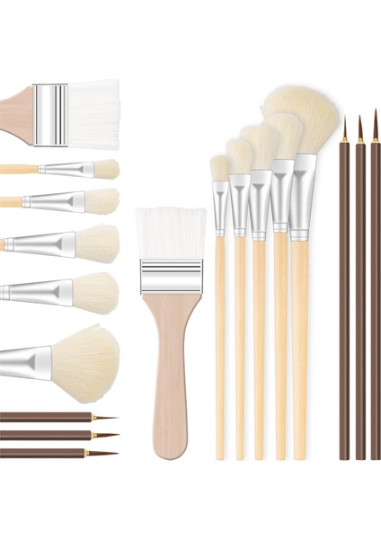 Parça Akrilik Boya Fırçası Seti, Fırçaları Gösteren Ayrıntılı Anahatlarla Akrilik Boya Için Boya Fırçaları (Yurt Dışından)