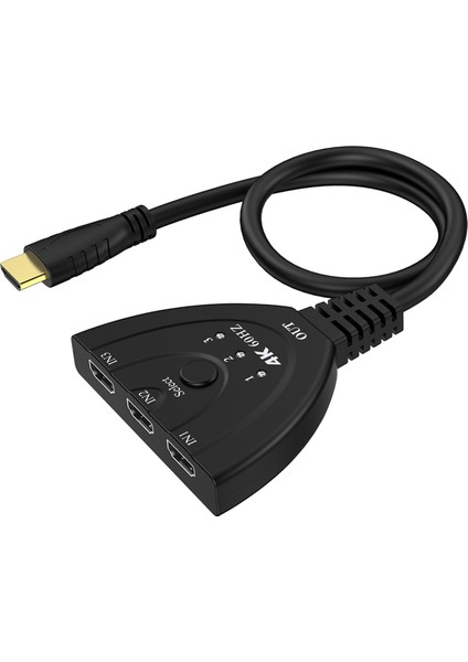 4K HDMI Uyumlu Switch 3'ü 1 Arada 3 Portlu HDMI Uyumlu Switcher HDMI Uyumlu Splitter Hub Switcher Hdtv Için (Yurt Dışından)