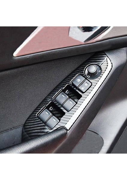 2017 Mazda 3 Axela Için Karbon Fiber Kapı Kolu Elektrikli Cam Kaldırma Anahtarı Düğmesi Kapağı Döşeme Çerçevesi Etiket Aksesuarları (Yurt Dışından) indirimleri