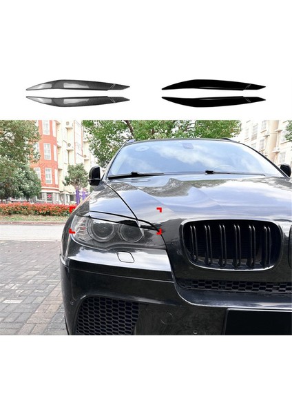 Bmw X6 E71 2008-2014 Araba Far Lambası Kaş Kapağı Döşemesi Araba Far Göz Kapakları Kapakları Karbon Fiber Desen (Yurt Dışından) modelleri