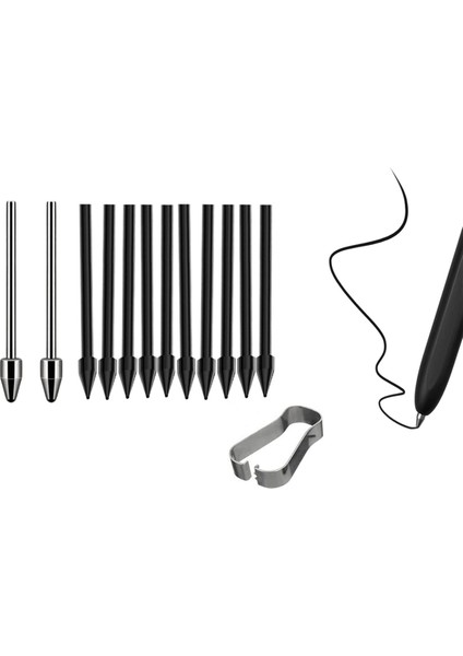 Samsung Galaxy Tab S9/S9FE+/S9/S8/S7/S22/S23/ULTRA S Pen Plastik + Titanyum Uçlar (10+2 Adet Set) Için Stylus Kalem Uçları/uçları (Yurt Dışından)