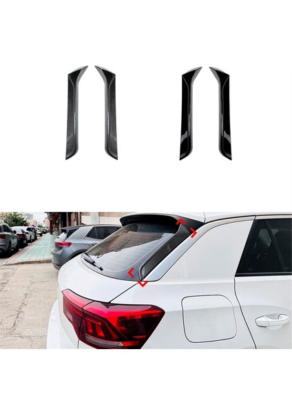Araba Arka Cam Yan Spoyler Kanards Ayırıcı Vw T-Roc 2017-2024 Arka Cam Yan Kanat Trim Sticker,b (Yurt Dışından) fiyatları