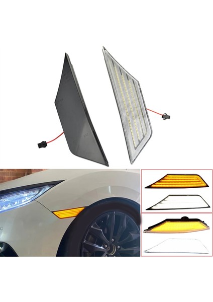 B- Honda Civic 10. Nesil Sedan Coupe Hatchback 2016-2018 Için LED Dönüş Sinyali Yan Işaret Lambası Dinamik Akışlı Sinyal Lambası (Yurt Dışından)