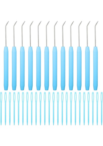 36 Parça Tezgah Kancası Seti, Örgü Tezgahı Kancası, Tığ Iğnesi Kancası, Örgü Tezgahları, Örgü Tahtaları Için Plastik Dikiş Iğneleri (Yurt Dışından)