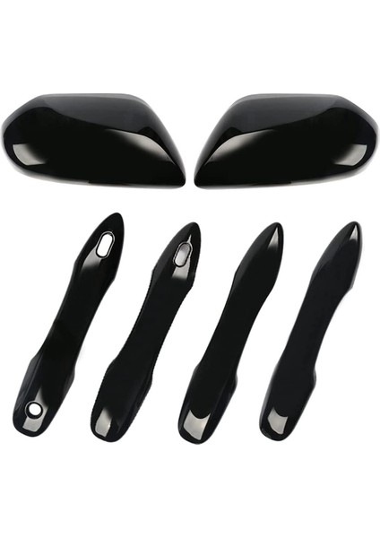 Yan Kapı Ayna Kapakları + Kapı Kolu Kapakları Toyota Camry 2018 Için Değiştirin 2019 2020 2021 2022 2023 Aksesuarları (Siyah) (Yurt Dışından) indirimleri