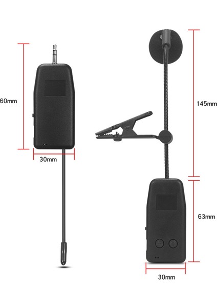 Kablosuz Saksafon Mikrofon Sistemi, Saksafonlar Için Klipsli Enstrüman Mikrofonu 2 Mikrofon (Yurt Dışından)