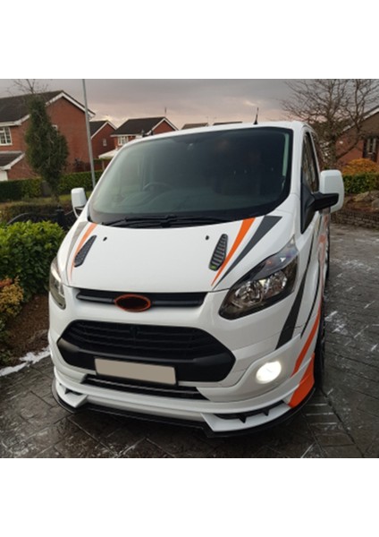 Ford Transit 2017 Tourneo Custom 2016 Karbon Fiber Stil Abs Araç Ön Amblemi Izgara Kapağı Döşeme Şekillendirme Çıkartması (Yurt Dışından) indirimleri