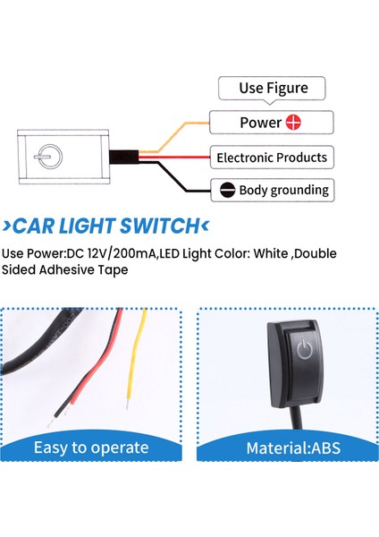 Jtron Araba Düğme Anahtarı Kendin Yap Anahtarı Yapıştır Tipi Kapalı/açık Anahtarı Araba Okuma Lambası/dönüş Işıkları Küçük Işık Dc 12V/200MA (Yurt Dışından) fırsatları