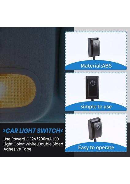 Jtron Araba Düğme Anahtarı Kendin Yap Anahtarı Yapıştır Tipi Kapalı/açık Anahtarı Araba Okuma Lambası/dönüş Işıkları Küçük Işık Dc 12V/200MA (Yurt Dışından) indirimleri