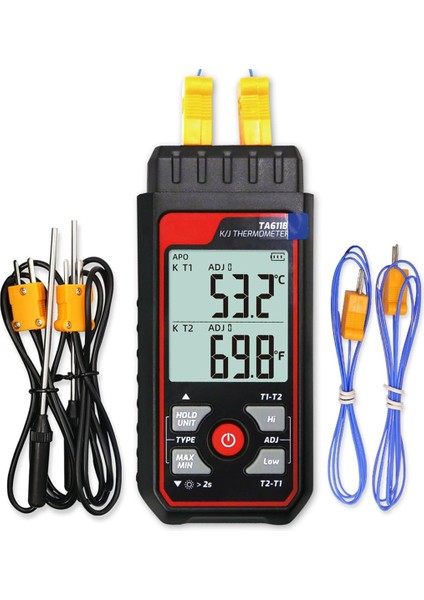 Dijital Termokupl Termometresi Çift Kanallı K/j Tipi TERMOMETRE-328-2501℉ Geniş Aralıklı Endüstriyel Hvac Sıcaklık Ölçer (Yurt Dışından)