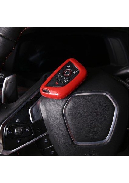 Chevrolet Corvette C8 2020-2023 Aksesuarları Için Anahtarlık Kılıfı Koruyucu Kabuk (Kırmızı) (Yurt Dışından) modelleri