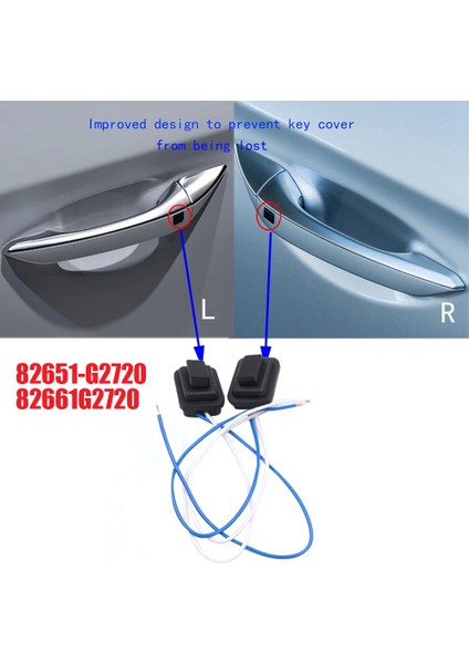 1 Çift Endüktif Dış Kol Düğme Anahtarı 82651-G2720 82661G2720 Hyundai Ionıq 2016-2020 Için Kapı Çektirme Küçük Anahtar (Yurt Dışından) modelleri