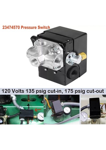 23474570 Ingersoll Rand Kompresörü Için Boşaltıcı ve Açma/kapama Kolu ile Basınç Anahtarı (Yurt Dışından) fiyatları