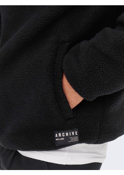 Onssawyer Fleece Bomber Otw Erkek Polar Ceket 22022674-BLACK Siyah
