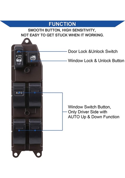 Toyota Camry 2002-2006, Corolla/matrix 2003-2008, 84820AA070 901-705 Için Master Kapı Kilidi Pencere Anahtarı Kontrol Düğmesi (Yurt Dışından) indirimleri