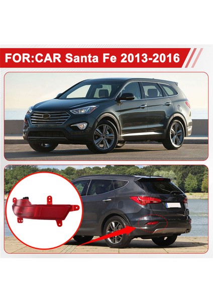 Hyundai Santa Fe 2013-2016 Için Araç Arka Tampon Reflektör Fren Lambası Sis Lambası Uyarı Lambası 92406-B8300 92406B8200 R (Yurt Dışından) indirimleri