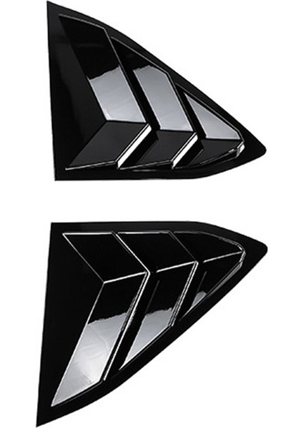 Chevrolet Corvette C8 2020-2023 Araba Arka Üçgen Pencere Panjurları Üçgen Güneşlik Modifiye Siyah (Yurt Dışından)