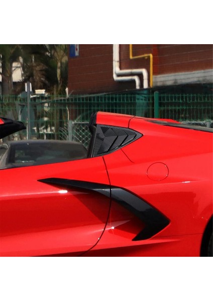 Chevrolet Corvette C8 2020-2023 Araba Arka Üçgen Pencere Panjurları Üçgen Güneşlik Modifiye Siyah (Yurt Dışından) modelleri
