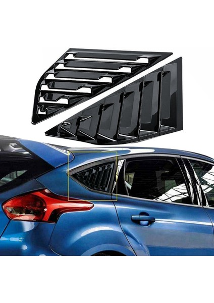 Parlak Siyah Arka Yan Havalandırma Çeyrek Pencere Panjur Panjur Kapağı Ford Focus Mk3 Hatchback 2012-2018 Için (Yurt Dışından) modelleri