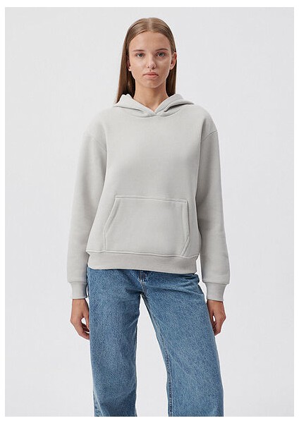 Kapüşonlu Gri Basic Sweatshirt 167299-70074
