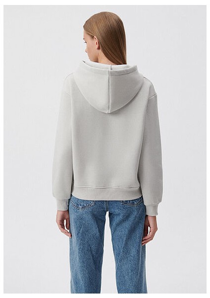 Kapüşonlu Gri Basic Sweatshirt 167299-70074