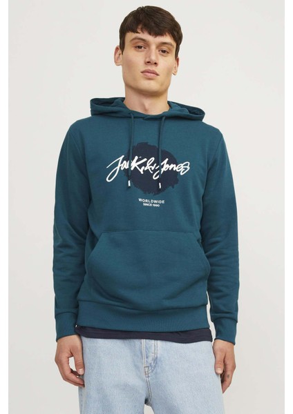 Jjtıley Sweat Hood Ln Mavi Erkek Sweatshirt